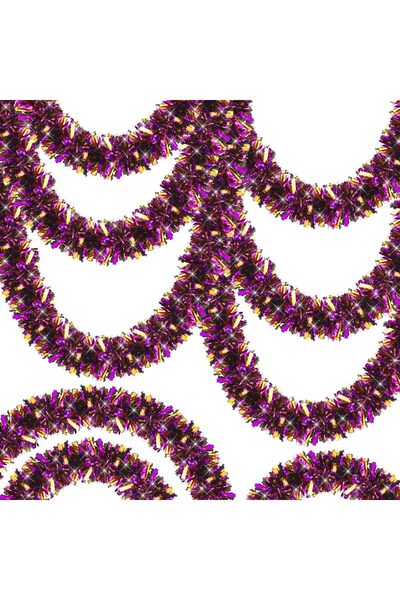 Mustran Purple orange color 4 cm width garland double color glitter ornament ...