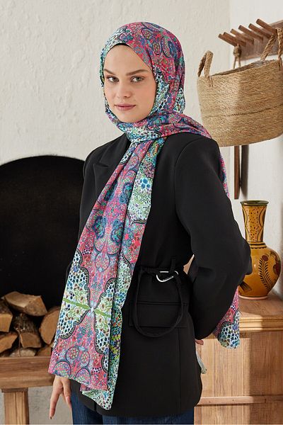 Modakaşmir Münhani Patterned Silky Shawl