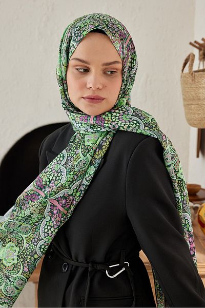 Modakaşmir Münhani Patterned Silky Shawl