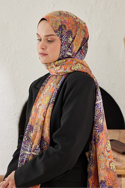 Modakaşmir Münhani Patterned Silky Shawl