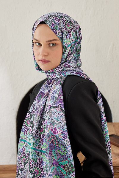 Modakaşmir Şal mătăsos cu model Munhani