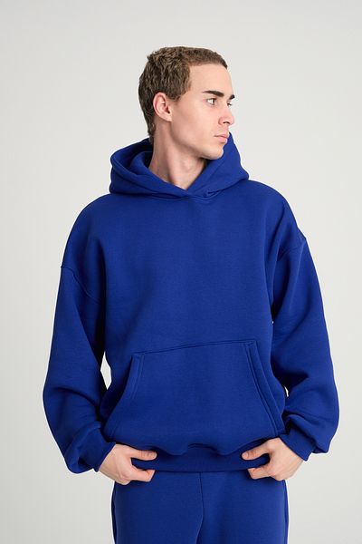 oneagılyazı Unisex Oversize Saks Blue Sweatshirt Hoodie