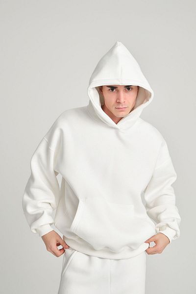 oneagılyazı White Unisex Oversize Sweatshirt Hoodie