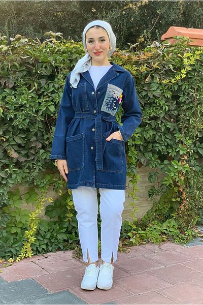 Moda Rosa 25K5269 - Dark Blue - Jeans Jacket with Pocket