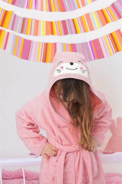 TEKSMODA Hooded Girl's Boy's Bathrobe Cotton
