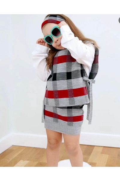 SANTRALBEBE Girl's Sweater and Skirt Knitwear Set