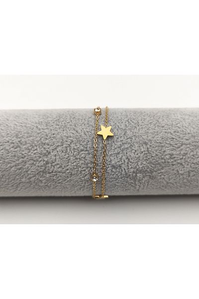 Alina Jewelry Elegant Stone Detailed Stylish Steel Anklet Stainless, No Darkening