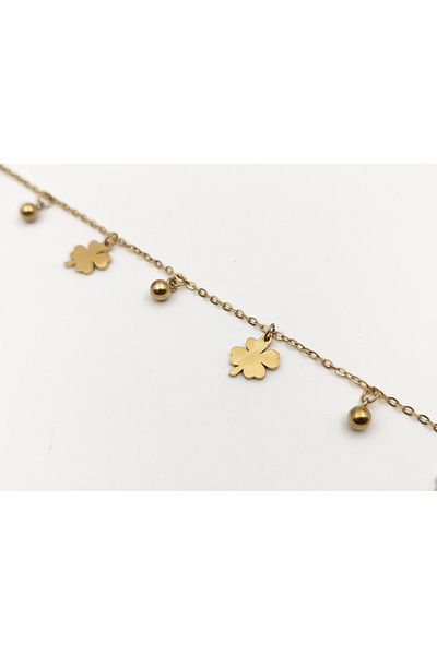 Alina Jewelry Elegant Stone Detailed Stylish Steel Anklet – Rustproof, No Darkening