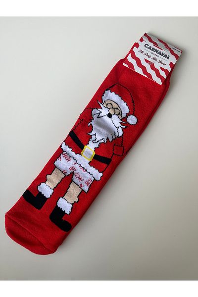 Carnaval Christmas Themed Santa Claus Red Socks