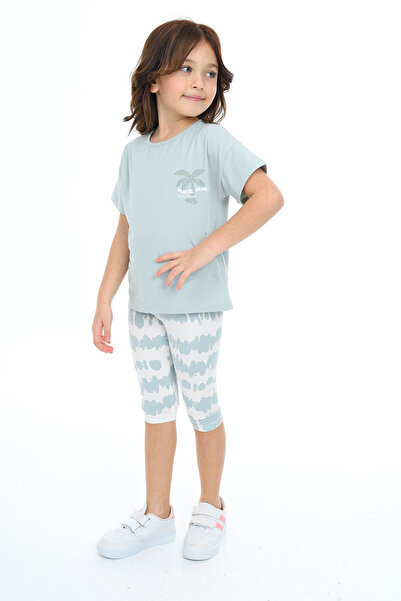 Toontoy Girl's Tie-Dye Pattern Have Fun Printed Capri Suit