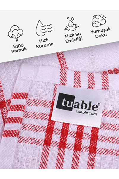 Tuable Waffle Desen 10'lu Mutfak Kurulama Bezi, Beslenme Örtüsü, Amerikan Servis Peçete, Renkli Set 50x70cm
