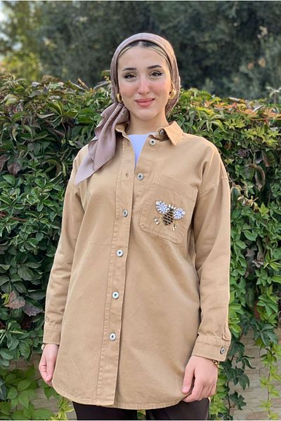 Moda Rosa 25K5286 - Latte - Bee Pearl Gabardin Jacket