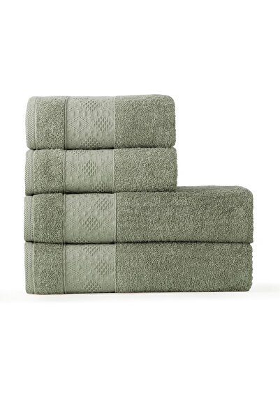 TEOHOMELİNENS طقم مناشف مكون من 4 قطع