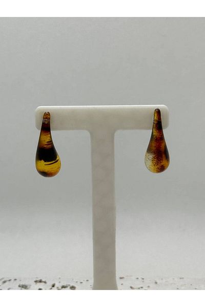 lysiaaccessory Leopard Pattern Long Drop Model Earrings