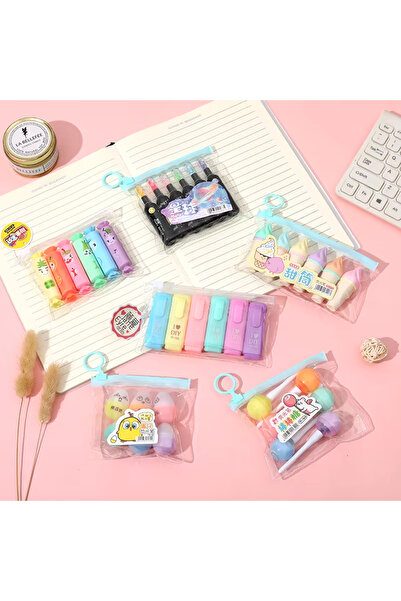 LYLLIA 2 Adet 6'lı Fosforlu Kalem Seti Karışık Modeller