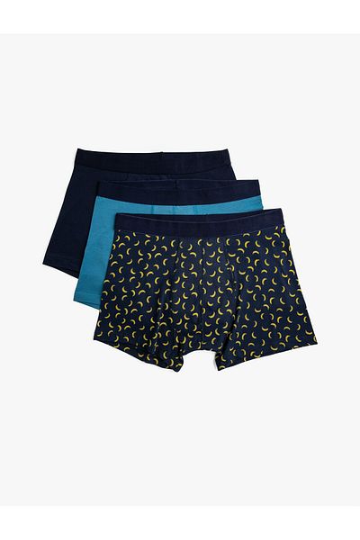 Koton Σετ Boxer Basic Βαμβακερό με μοτίβο 3 τεμαχίων