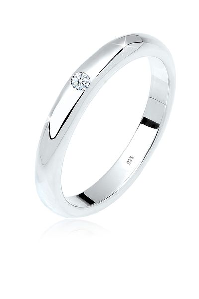 ELLI Dámský prsten Solitaire Classic s diamantem (0,03 CT.) ze stříbra 925