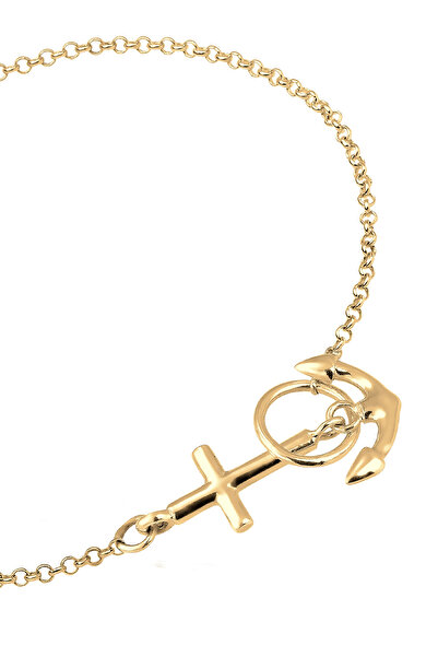 ELLI Dámský náramek s motivem kotvy a kříže, hravý, ze sterlingového stříbra 925