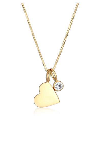ELLI Dámský náhrdelník - Solitaire Zirconium 925 Sterling Silver Srdce Design