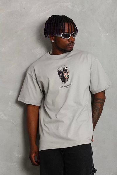 keten's Gray Unisex Oversize Crew Neck T-Shirt