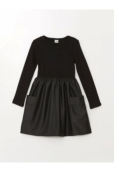 LC Waikiki Lcw Kids Black Bike Collar Girl's Dress - New Model
