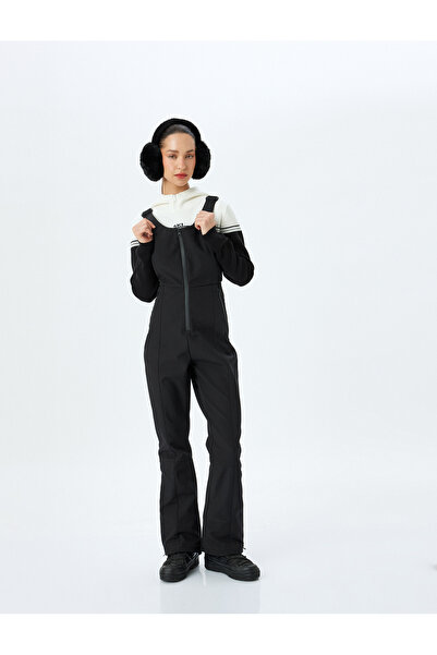 Koton Πλεκτό πουλόβερ Color Block με κουκούλα - Λεπτομέρεια με φερμουάρ, μακρυμάνικο