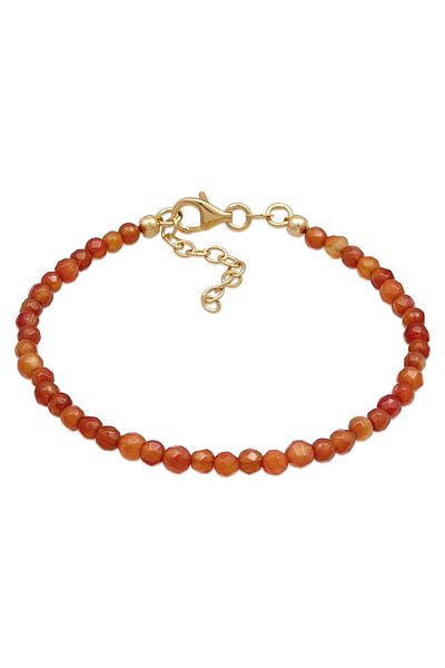 ELLI Perlen-Glitzer-Agat-Armband für Damen – 925er Sterlingsilber und vergoldet