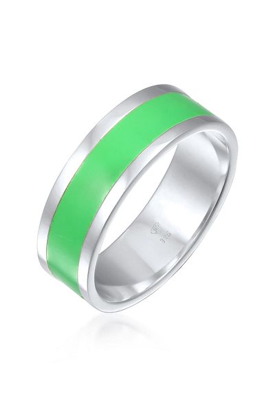 KUZZOI Prsten Band Ring Casual Geo Email Black 925 Sterling Silver