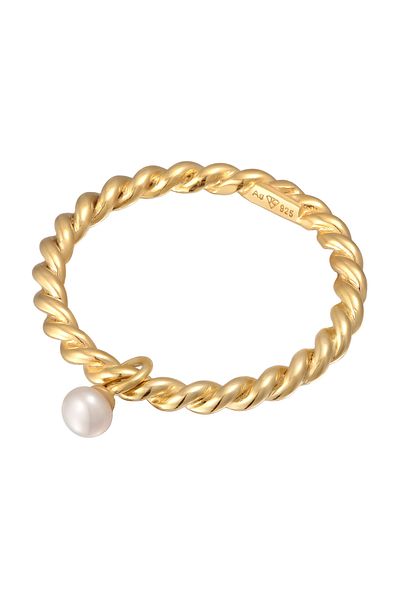 ELLI Ring Ladies Band Twisted Pendant Pearl With Freshwater Cultured Pearl In 925 Sterling Silver