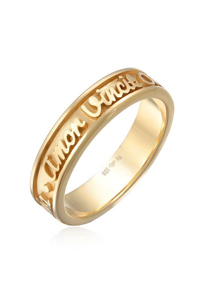 ELLI Ring Ladies Band Words Amor Vincit Omnia Elegant In 925 Sterling Silver