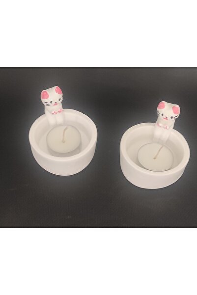 BOHEM Isınan kedi mumluk 2 adet+ 2 mum