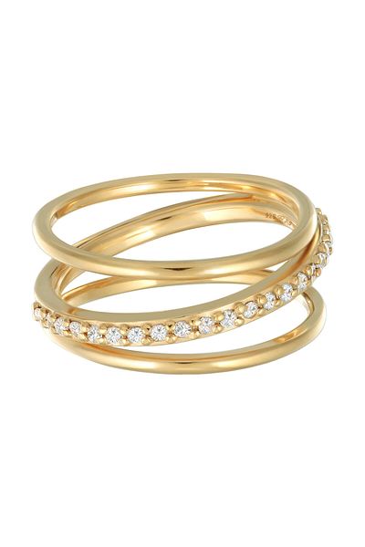 ELLI Glitzer-Zirkonia-Wickelring – 925er Sterlingsilber für Damen