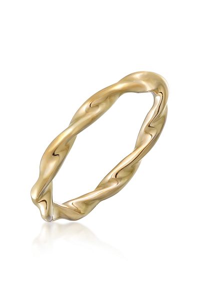 ELLI Ring Ladies Stack Twisted Filigree Gold Coloured