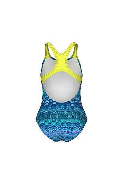 ARENA Girl's Arena Ondulation Swimsuit Swim Pro Back Multi Navy Soft Green