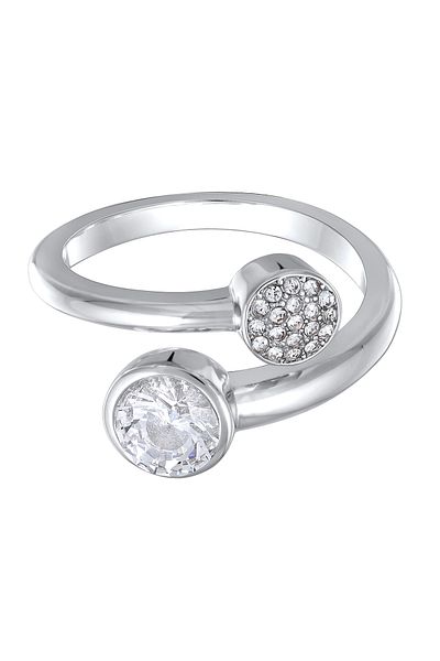 ELLI Ring Damen Wickel offen silberfarben mit Kristallen
