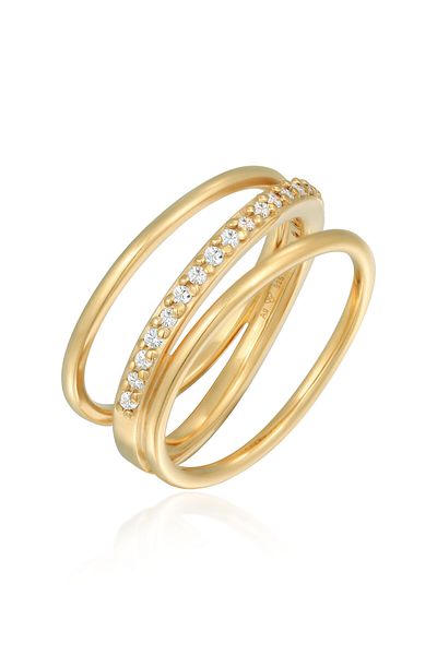 ELLI Glitzer-Zirkonia-Wickelring – 925er Sterlingsilber für Damen