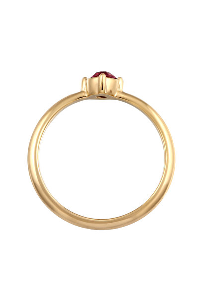 ELLI Dámský prsten Solitaire Classic s krystalem červeno-růžové barvy ze sterlingového stříbra 925