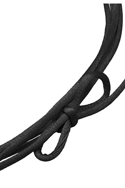 ELLI Dámský náhrdelník s přívěskem a saténovou černou barvou ze sterlingového stříbra 925