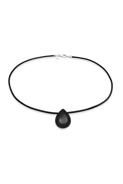 KUZZOI Pánský náhrdelník s přívěskem, satén, onyx, stříbro 925