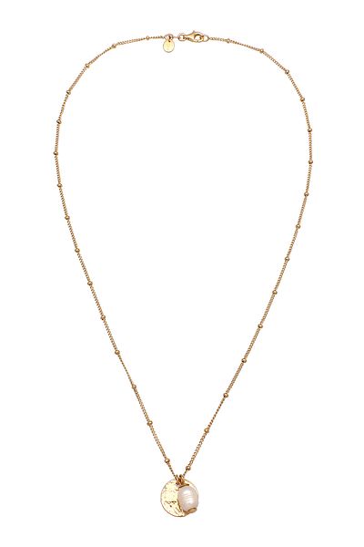 ELLI Necklace Ladies Platelets Vintage Balls With Freshwater Cultured Pearl In 925 Sterling Silver