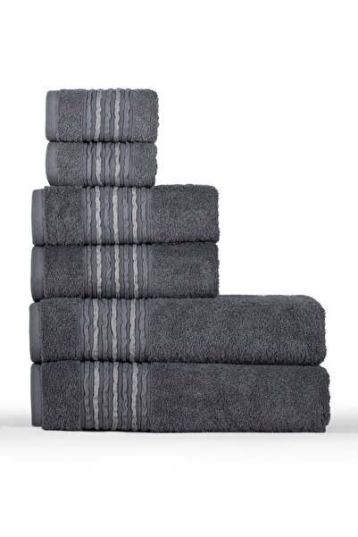 TEOHOMELİNENS مجموعة من 6 مناشف