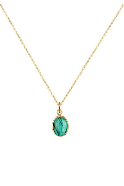 ELLI Necklace Ladies Gemstone Pendant With Malachite In 925 Sterling Silver