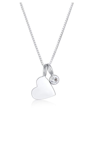 ELLI Halskette Herz Anhänger Zirconia Solitaire Liebe 925 Silber