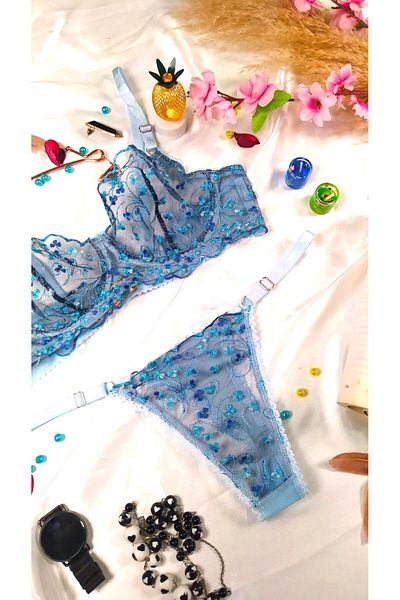 mendoza store Set sutien albastru Brode