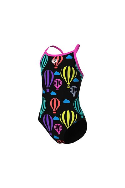 ARENA Arena Watched Swimsuit with Scroll - Lightdrop Back, Black, Multi-Shocking Pink