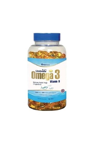 GreenStore Umbrella Plus Omega 3 Norveç Balık Yağı 1300 Mg 200 Kapsül