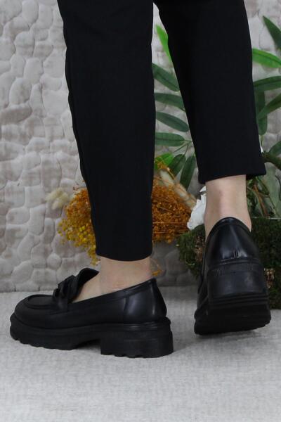 fort 429002 Черни удобни мокасини с катарама