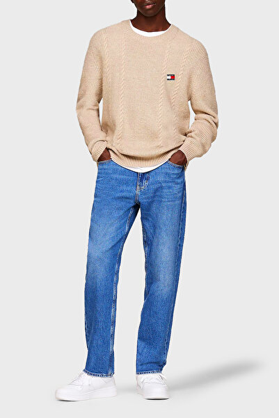 Tommy Jeans Streç Slim Fit Bisiklet Yaka Örme Kazak Erkek KAZAK DM0DM19440 AB9