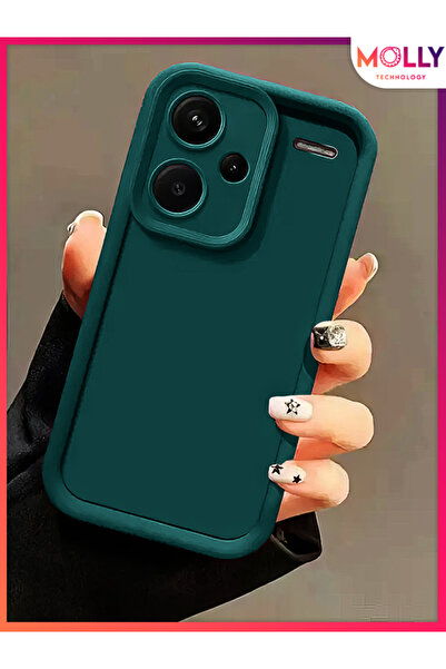 Molly Xiaomi Redmi NOTE 13 PRO PLUS İçin Çam Yeşili Kenarları Kalın Pan Silik...