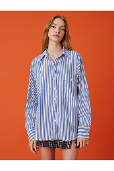 Koton Oversize popelínová košile s detailem do kapsy